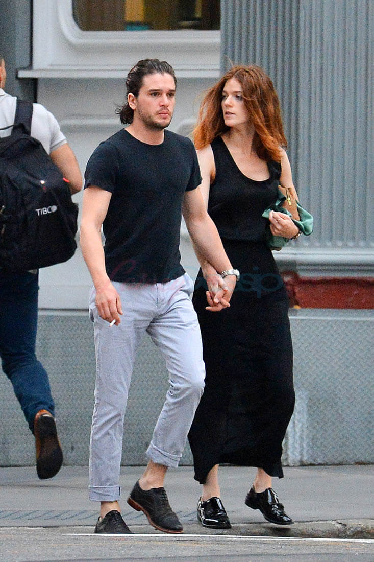 Kit Harington and Rose Leslie hold hands in New York where ...