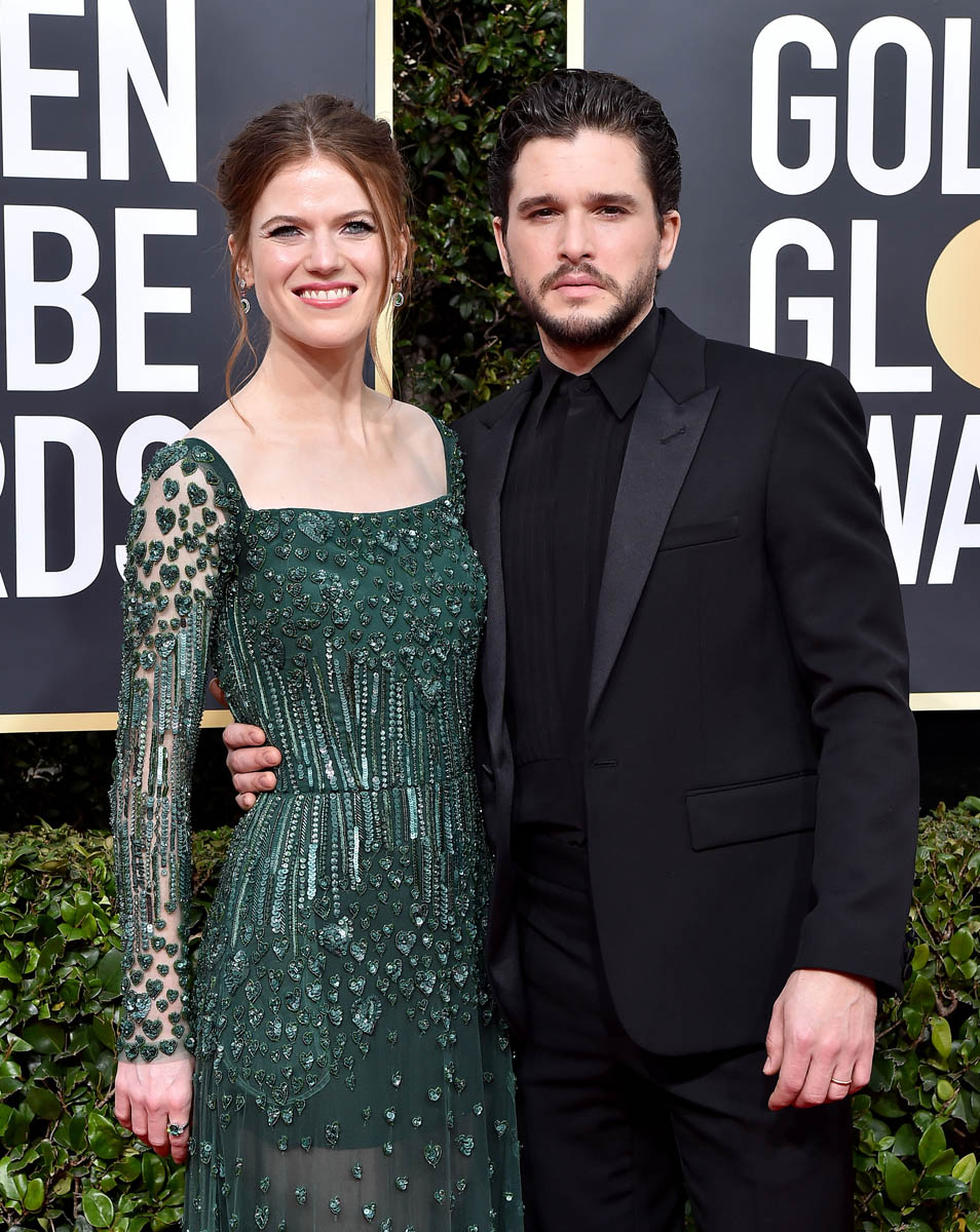 Kit Harington and Rose Leslie looked peaceful and happy at the Golden ...