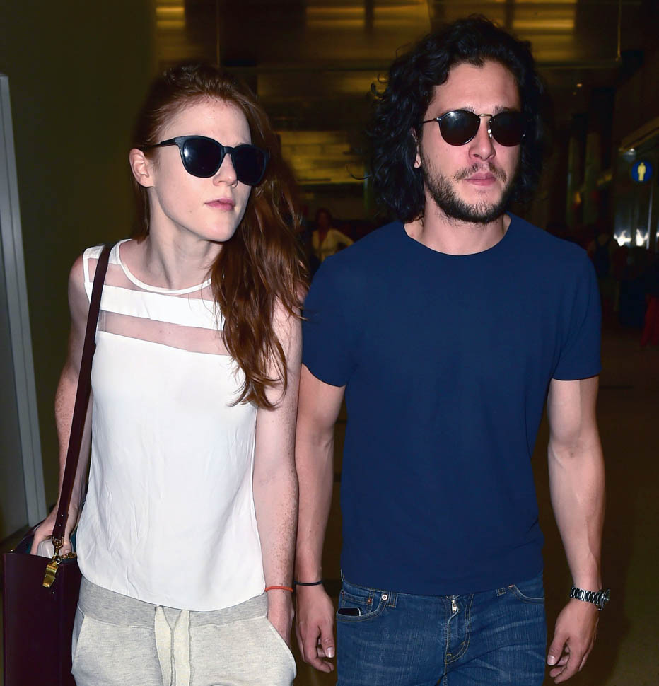 Rose Leslie and Kit Harington arrive at LAX together ahead of Comic-Con ...