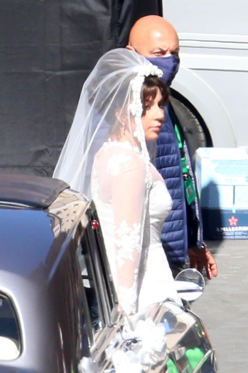 Lady Gaga Spotted In Wedding Dress From House Of Gucci
