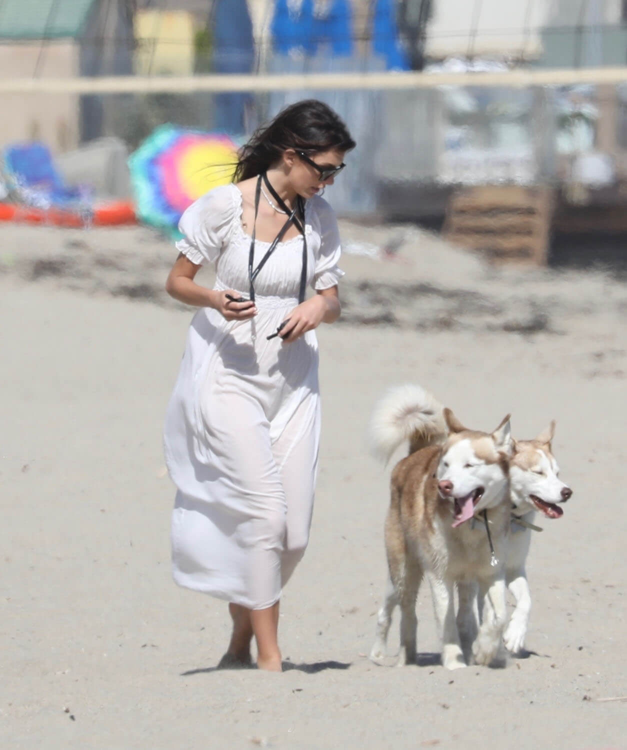 Leonardo DiCaprio & Camila Morrone Go for a Walk on the Beach in