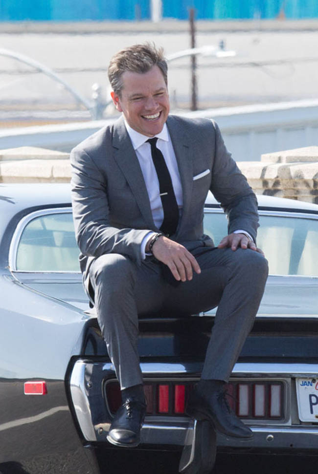 Matt Damon does photo shoot for GQ in a grey suit in LA to promote ...