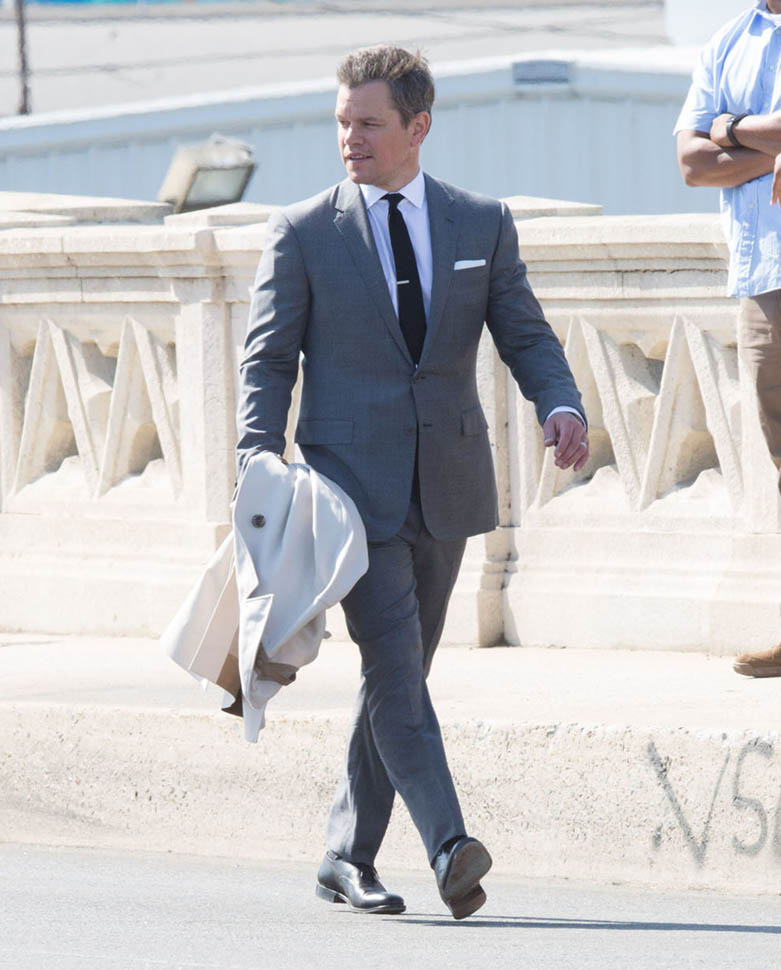 Matt Damon does photo shoot for GQ in a grey suit in LA to promote ...