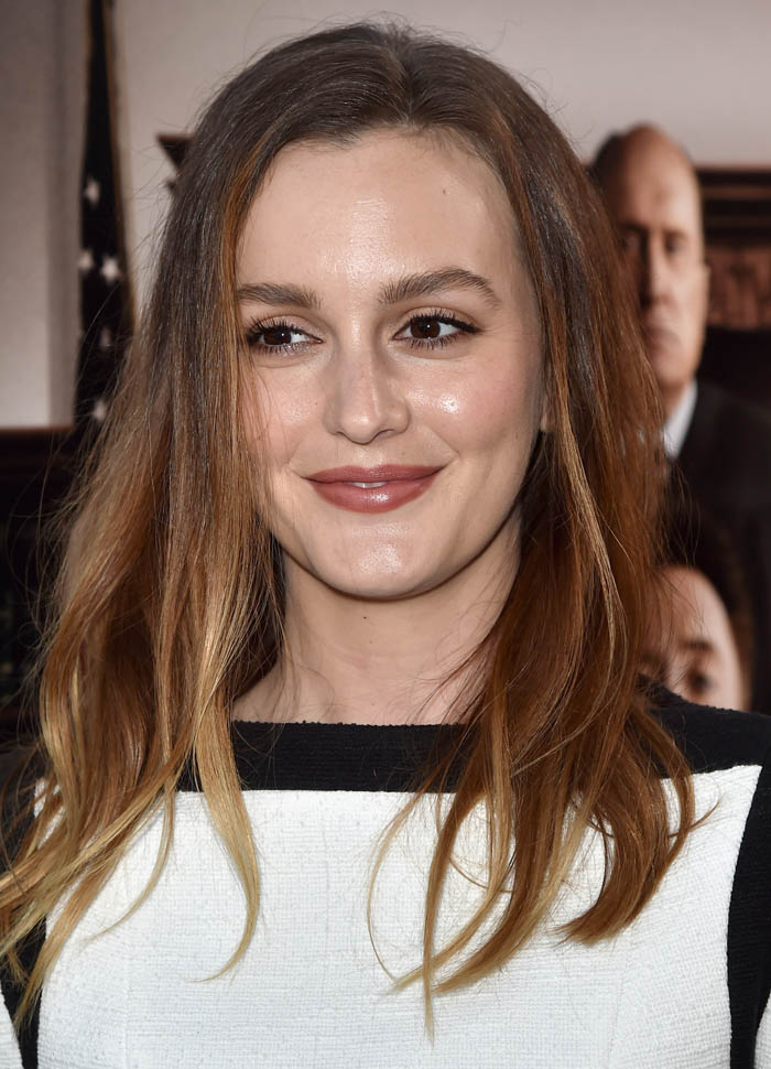 Leighton Meester in great Balmain dress at The Judge premiere|Lainey ...