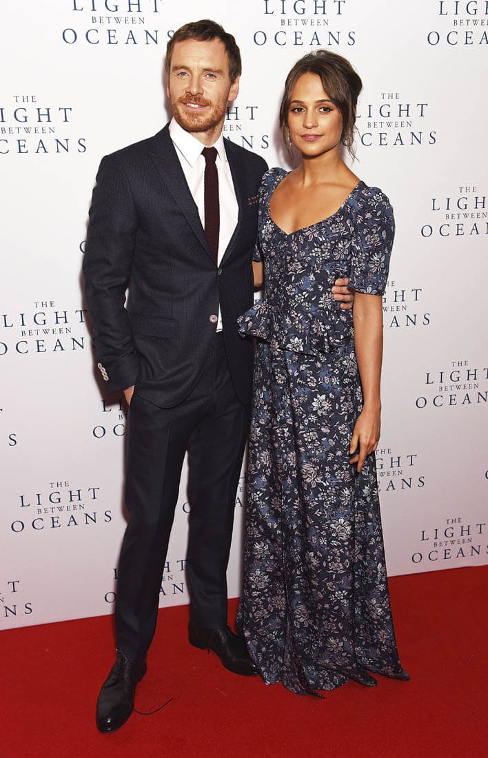 Digging Alicia Vikander's blue floral Louis Vuitton dress and laid-back  hair at the premiere for The Light Between Oceans in London this week <3