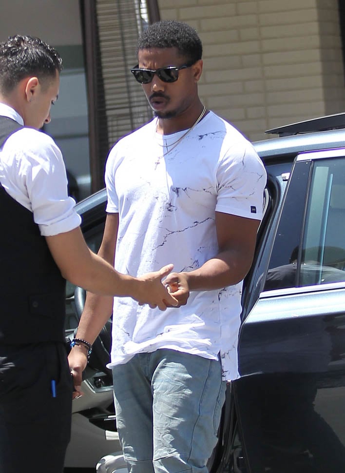 Michael B Jordan out for lunch in LA and more on his and Chadwick