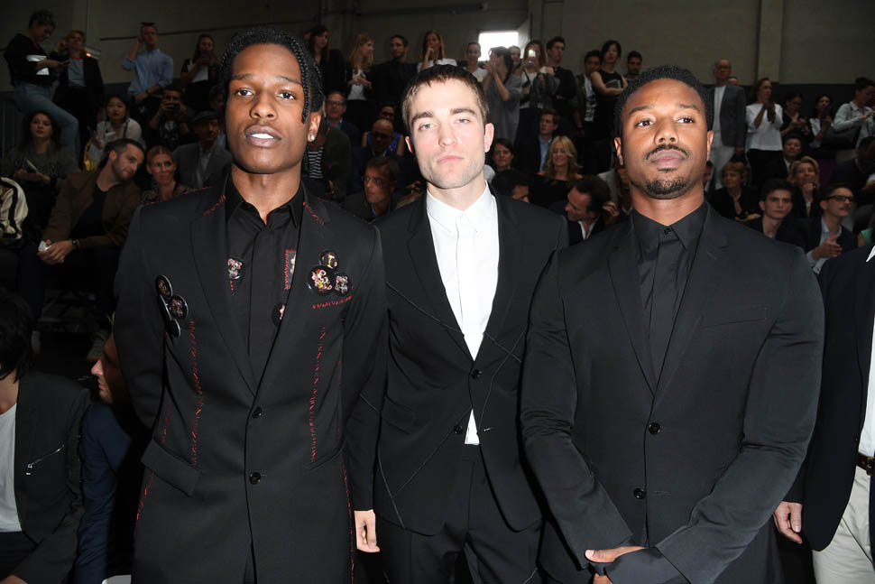 Michael B Jordan, A$AP Rocky, and Robert Pattinson at Dior show in