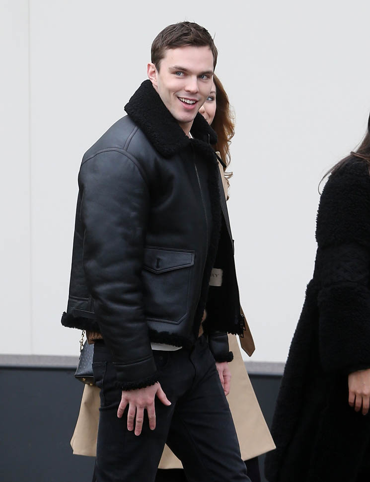 Nicholas Hoult at Burberry show during London Fashion Week with sister ...