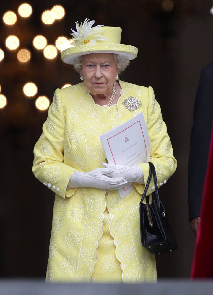 The Queen in yellow, Samantha Cameron with no sleeves, and ...