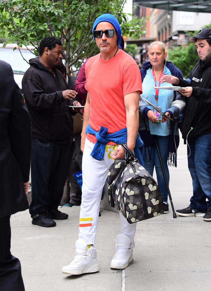 Robert Downey Jr's colourful gym outfit and wedges inspire 