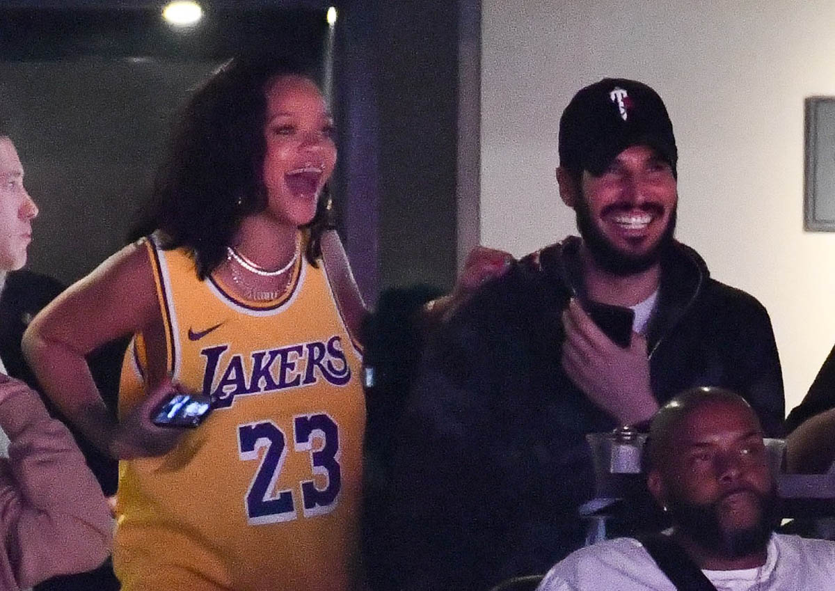 Rihanna attends LA Lakers game with Hassan Jameel