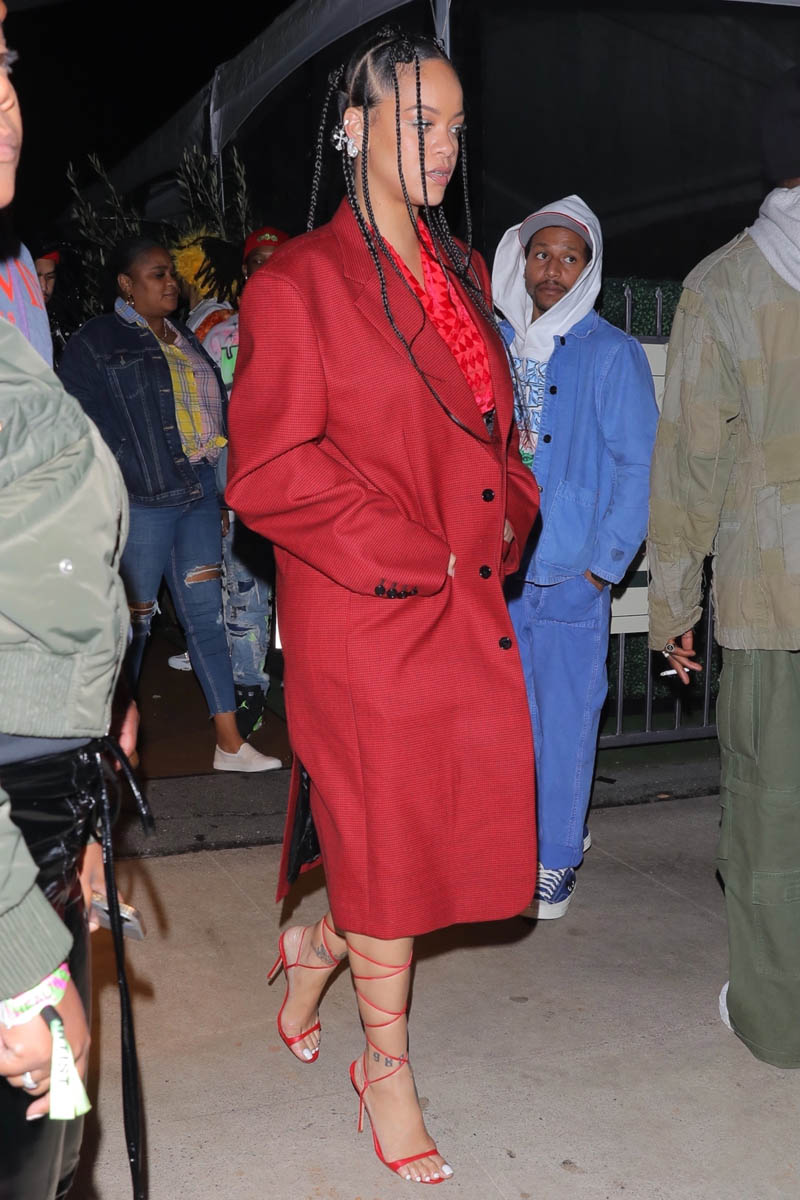 Rihanna Wears All Red While Supporting A$AP Rocky at ComplexCon