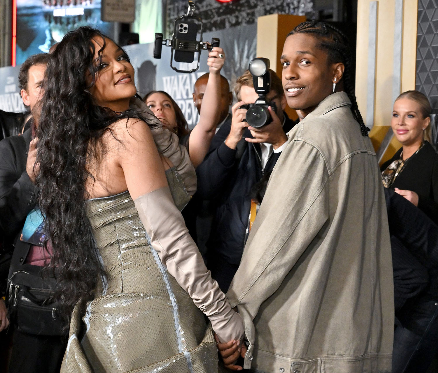 Rihanna and A$AP Rocky Coordinate in Monochrome Sets for the