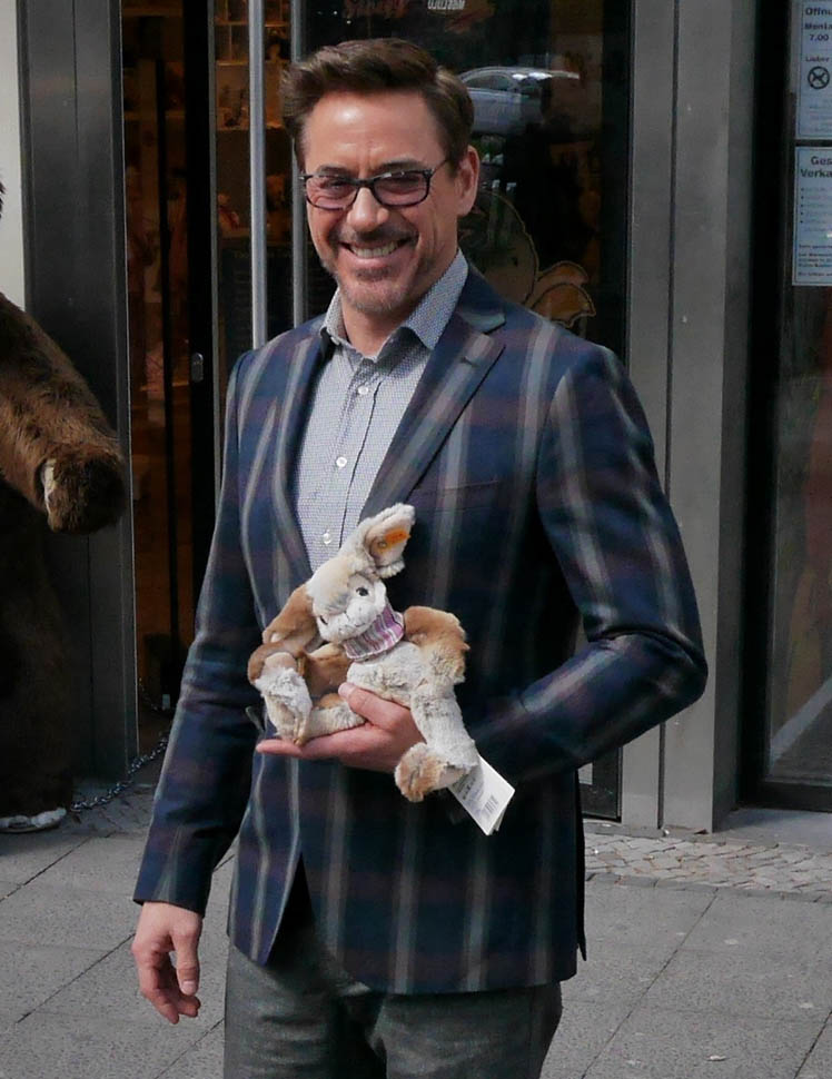 Robert Downey Jr. shopping in Berlin as Captain America 