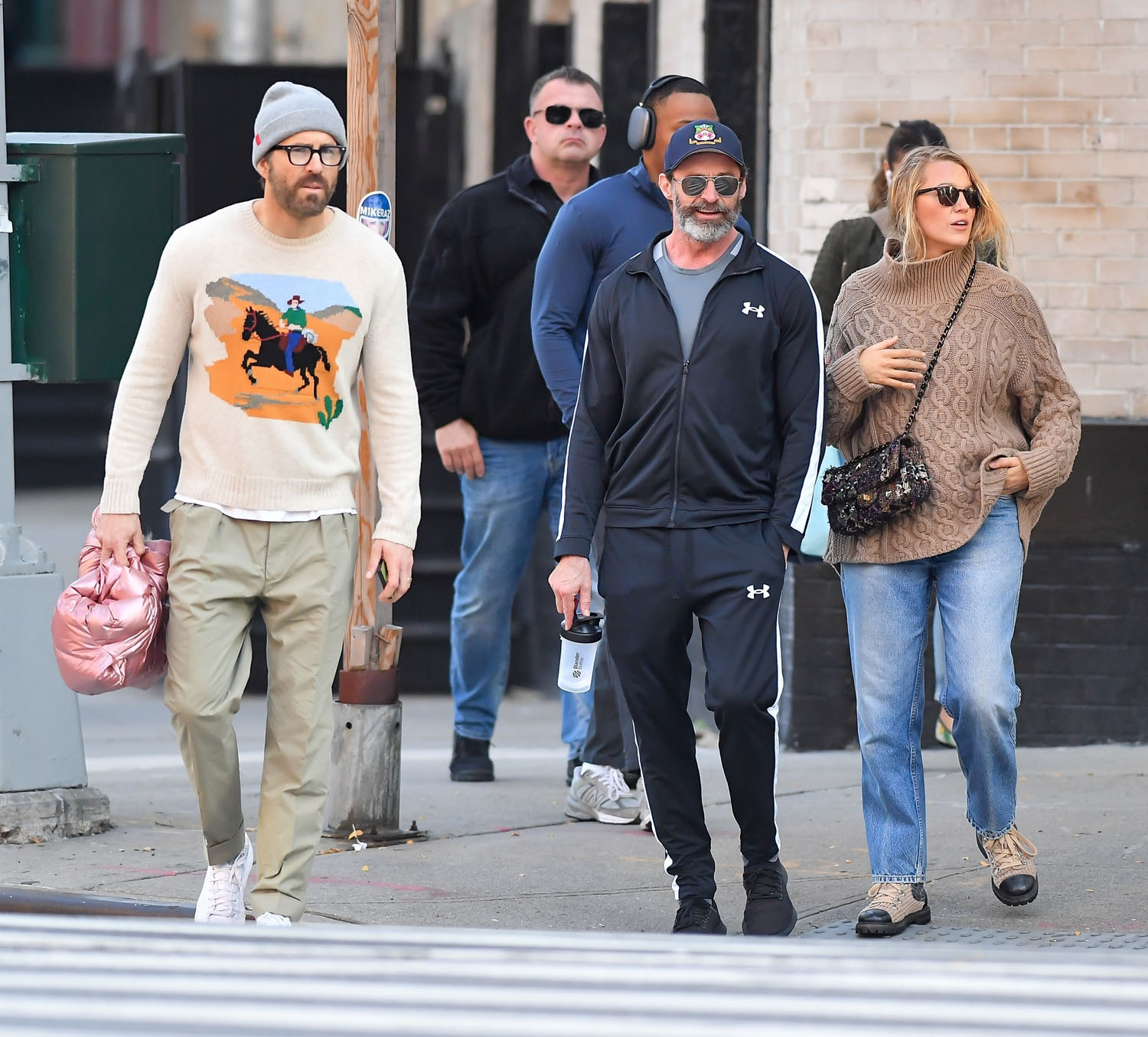 Newly single Hugh Jackman hangs out with best friend Ryan Reynolds and Blake  Lively on his 55th birthday in New York