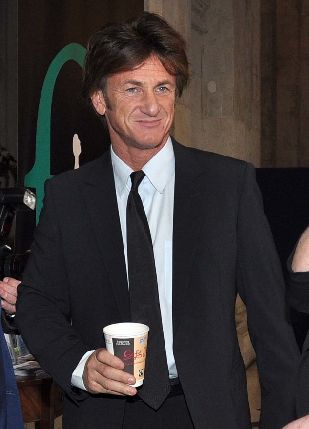 Sean Penn with long hair in Dublin today at the 2014 Frontline Defenders  Award Ceremony|Lainey Gossip Entertainment Update