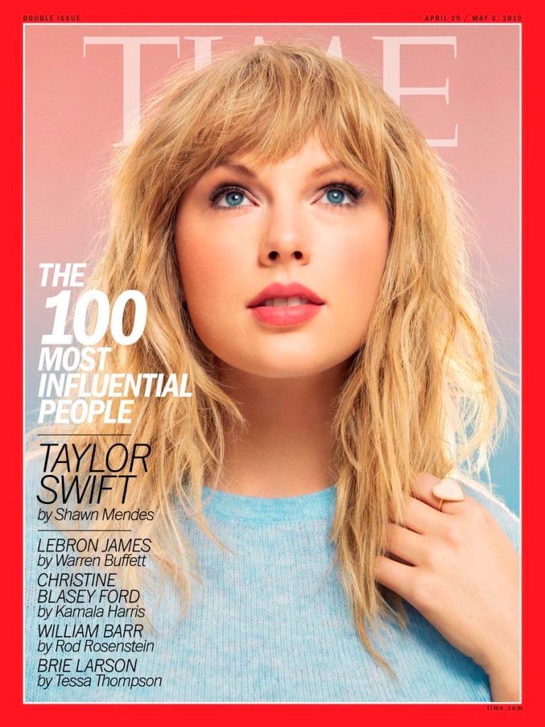 Taylor Swift is one of the TIME 100 for 2019