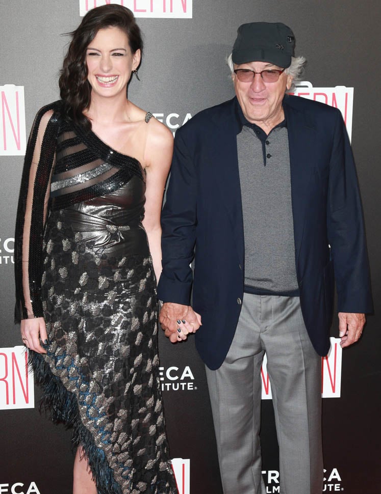 Anne Hathaway and Robert De Niro at New York premiere of The Intern ...