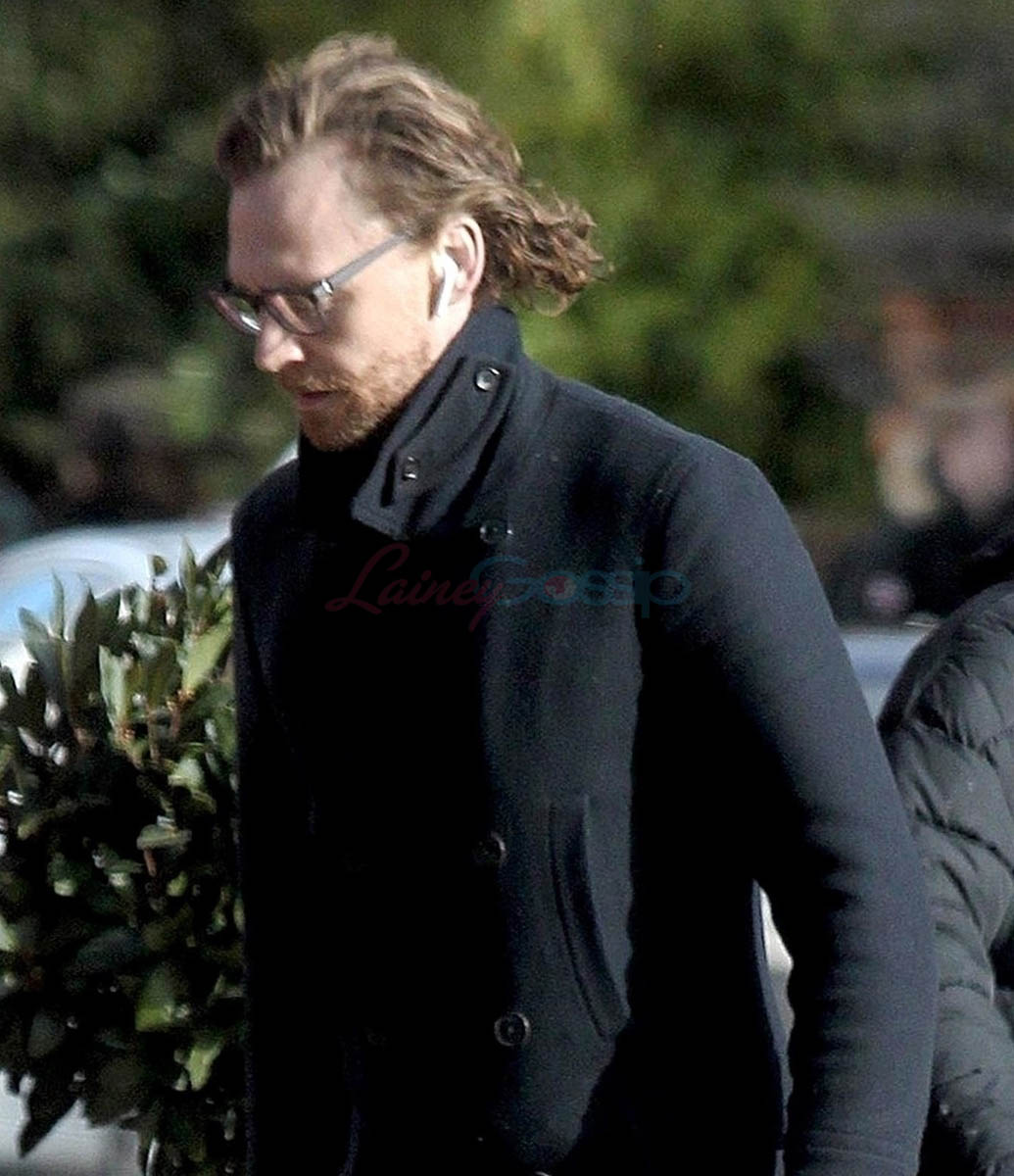 Tom Hiddleston takes his dog for a walk in London