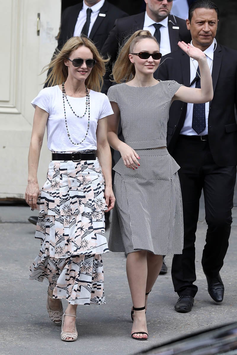 Vanessa Paradis and Lily Rose Depp attending the Chanel Haute