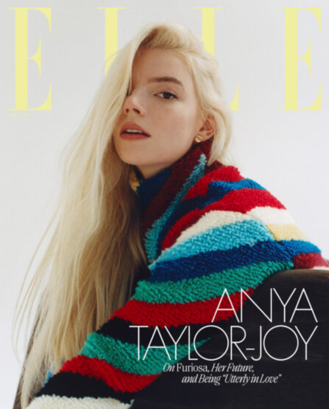 La vraie star de la couverture ELLE d’Anya Taylor-Joy est son pull et What Else du 15 mai 2024