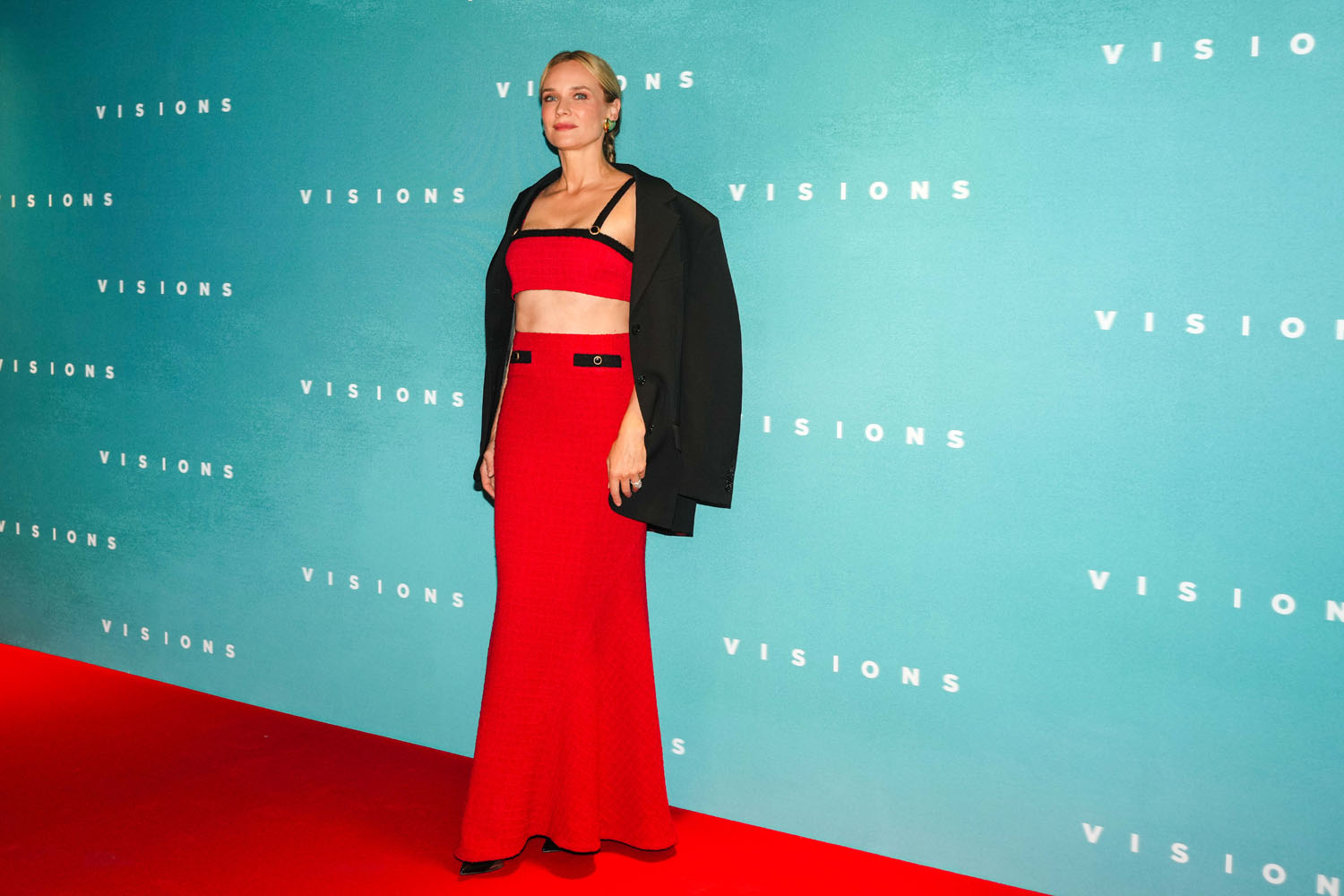 Diane Kruger comes through with red carpet glamour in a red dress and ...