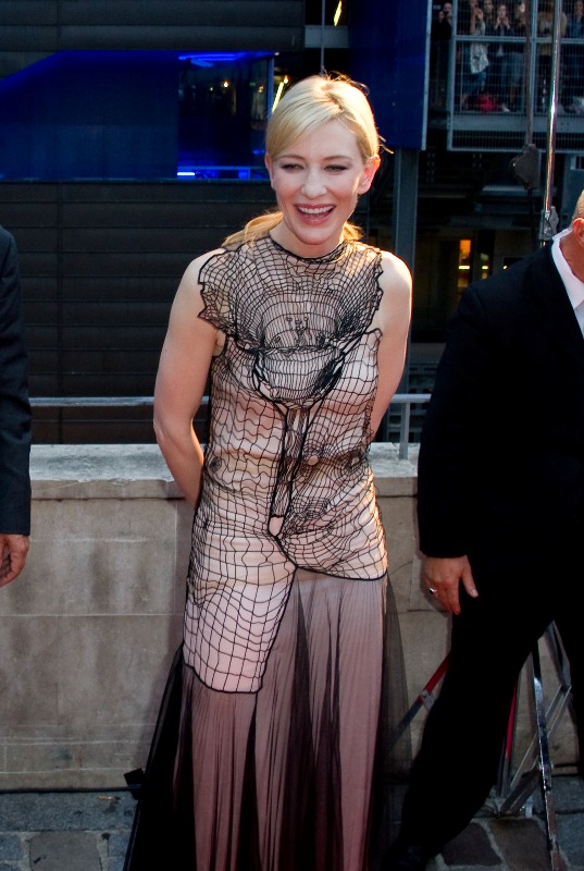 Cate Blanchett wears Christopher Kane at the Blue Jasmine premiere