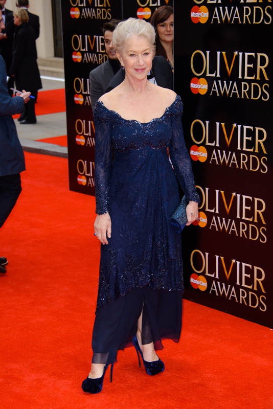 Helen Mirren’s beautiful blue dress at the Olivier Awards|Lainey Gossip ...