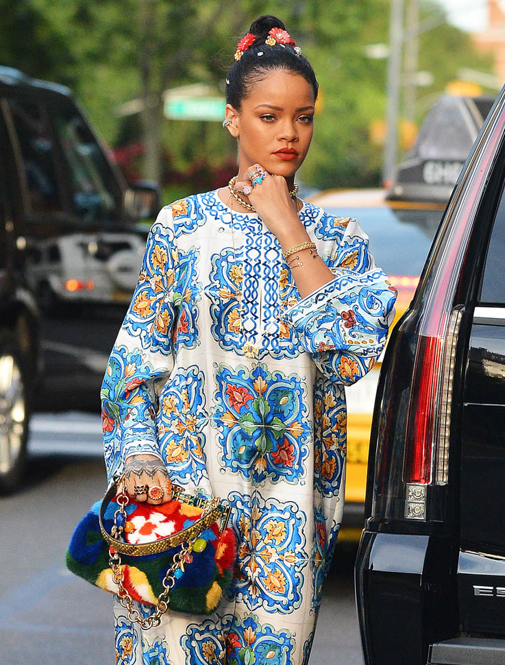 Rihanna's maxi dress and maxi shoes|Lainey Gossip Lifestyle