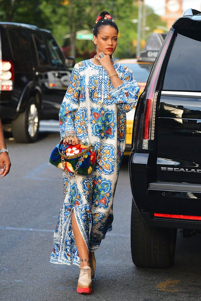 Rihanna’s maxi dress and maxi shoes|Lainey Gossip Lifestyle