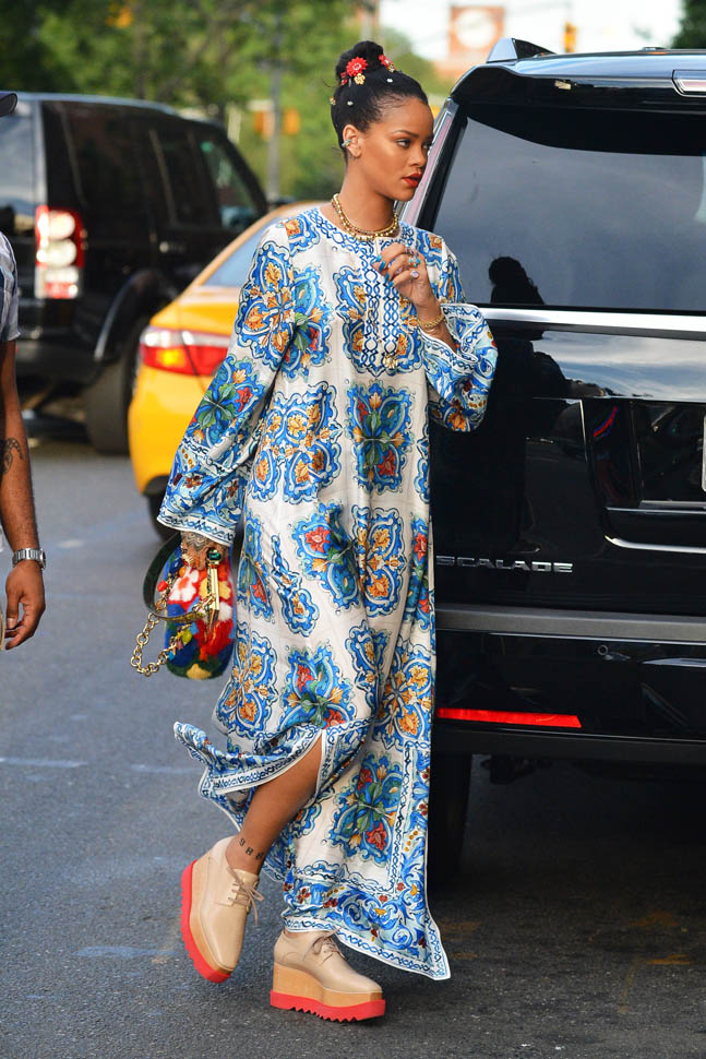 Rihanna’s maxi dress and maxi shoesLainey Gossip Lifestyle
