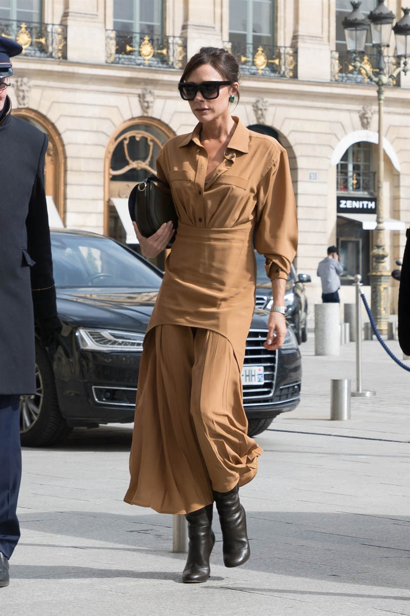 Lainey Gossip Lifestyle Victoria Beckham's caramel travel suit